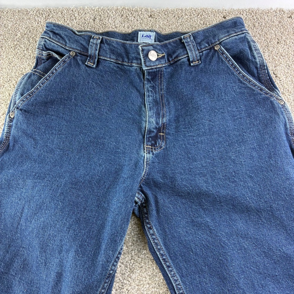 Lee Workwear Mens Blue Denim Carpenter Jeans Size 32x32 Utility Loose Fit Casual